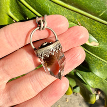 Load image into Gallery viewer, Garden Quartz Skull and Crossbones Pendant
