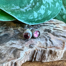 Load image into Gallery viewer, Pink Tourmaline Post Earrings