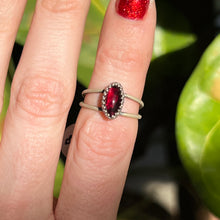 Load image into Gallery viewer, Garnet Marquise Double Band Ring - Size 6