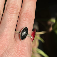 Load image into Gallery viewer, Marquise Black Star Diopside Statement Ring - Size 8