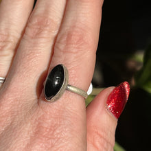 Load image into Gallery viewer, Marquise Black Star Diopside Statement Ring - Size 8