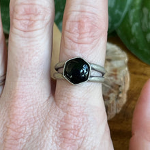 Load image into Gallery viewer, Onyx Hexagon Statement Ring - Size 9.25