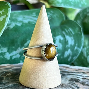 Tigers Eye Double Band Ring - Size 10.75