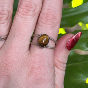 Tigers Eye Double Band Ring - Size 10.75
