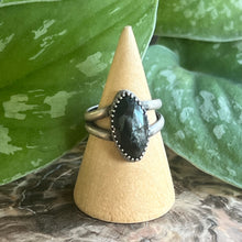 Load image into Gallery viewer, Silver Sheen Obsidian Marquise Statement Ring - Size 9