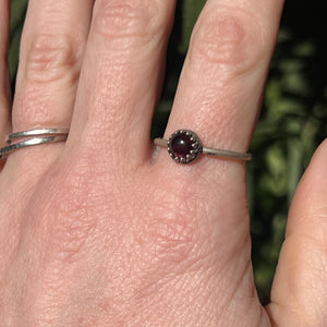 Garnet Stacker Ring - Size 9.75