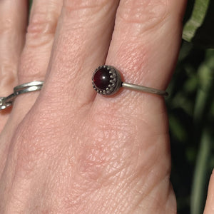 Garnet Stacker Ring - Size 8