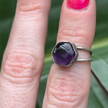 Load image into Gallery viewer, Amethyst Double Band Ring - Size 4.75