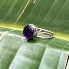 Load image into Gallery viewer, Amethyst Double Band Ring - Size 8