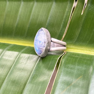 Marquise Moonstone Statement Ring - Size 8.75