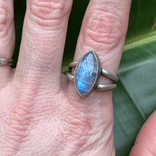 Load image into Gallery viewer, Marquise Moonstone Statement Ring - Size 8.75