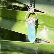 Load image into Gallery viewer, Aquamarine Bouquet Crystal Point Pendant - Wishbone