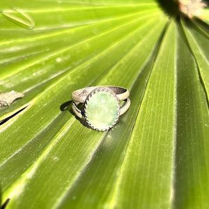 Green Aquamarine Statement Ring - Size 7