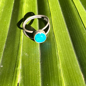 Chrysocolla Double Band Ring - Size 7
