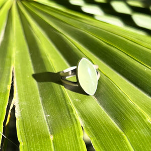 Prehnite Marquise Statement Ring - Size 8