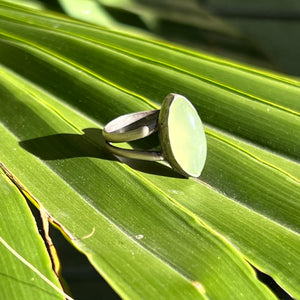 Prehnite Marquise Statement Ring - Size 8