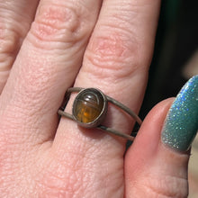 Load image into Gallery viewer, Agate Scarab Double Band Ring - Size 12.5