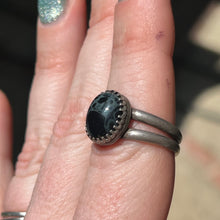 Load image into Gallery viewer, Spider Web Obsidian Statement Ring - Size 8