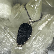 Load image into Gallery viewer, Rough Black Tourmaline Crown Pendant