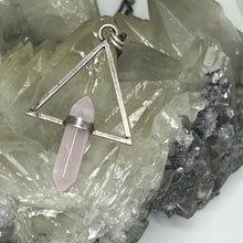 Load image into Gallery viewer, Rose Quartz Triangle Double Terminated Pendant