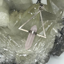 Load image into Gallery viewer, Rose Quartz Triangle Double Terminated Pendant