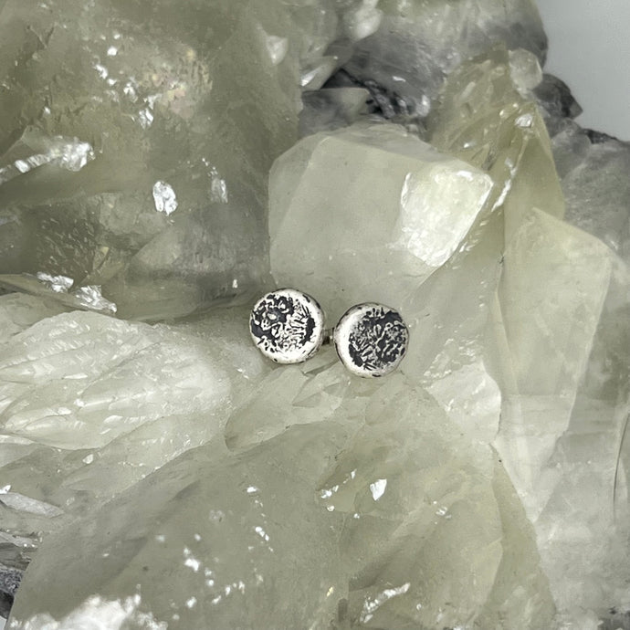 Sterling Silver Full Moon Post Earrings